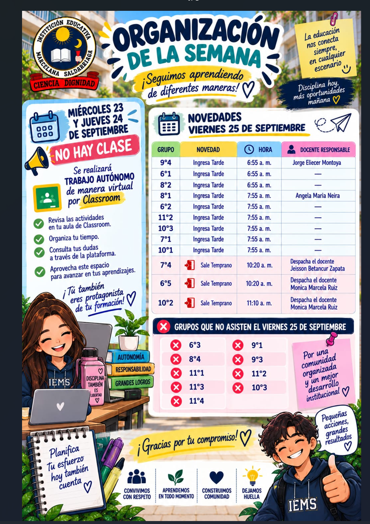 Novedades 23 al 25 de septiembre